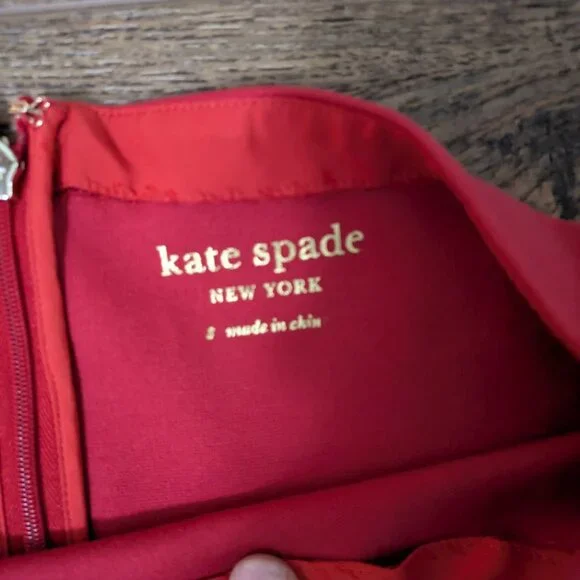 Kate Spade Red Fit and Flare Ponte Knit Boatneck Ponte Dress Size Small - Picture 4 of 7
